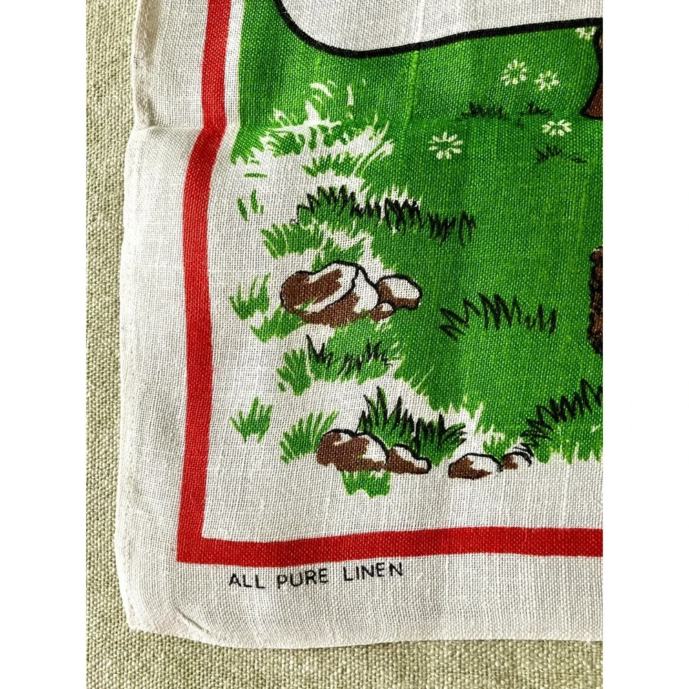 Nelson Pure Linen Tea Towel Irish Stew  Leprechaun Anthropomorphic Potato Onion